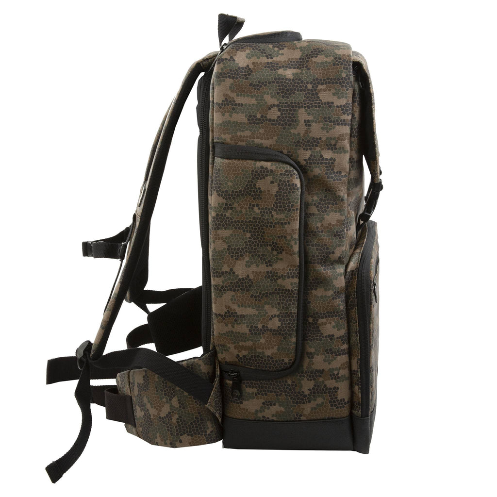 HEX x Rory Kramer Cinema Backpack, camo pattern, side view 1