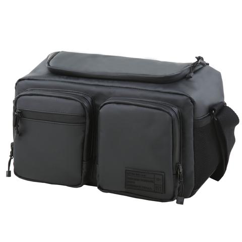 Front view of the Hex Raven DSLR/Mirrorless Bag, black, showing two front zipper pockets and the main compartment