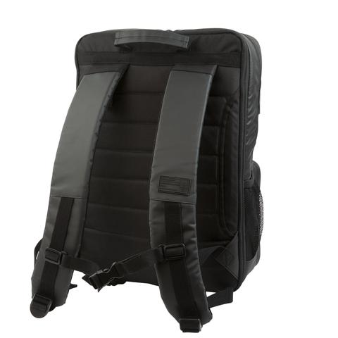 Back view of the Hex Nero Expandable Backpack showing the padded back panel and shoulder straps