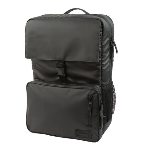 Front view of the Hex Nero Expandable Backpack with the zippers closed