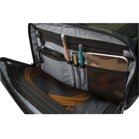 HEX Back loader DSLR Backpack in camo view of front organizer pocket